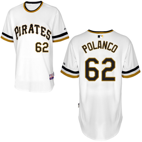Gregory Polanco #62 Youth Baseball Jersey-Pittsburgh Pirates Authentic Alternate White Cool Base MLB Jersey